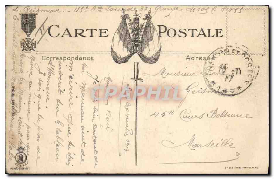 CPA Militaria Le depart du permissionnaire  — Rückseite