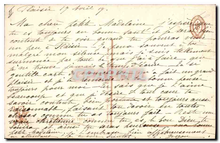 CPA Militaria Bleu horizon et ble celeste Chien Religieuses  — Rückseite