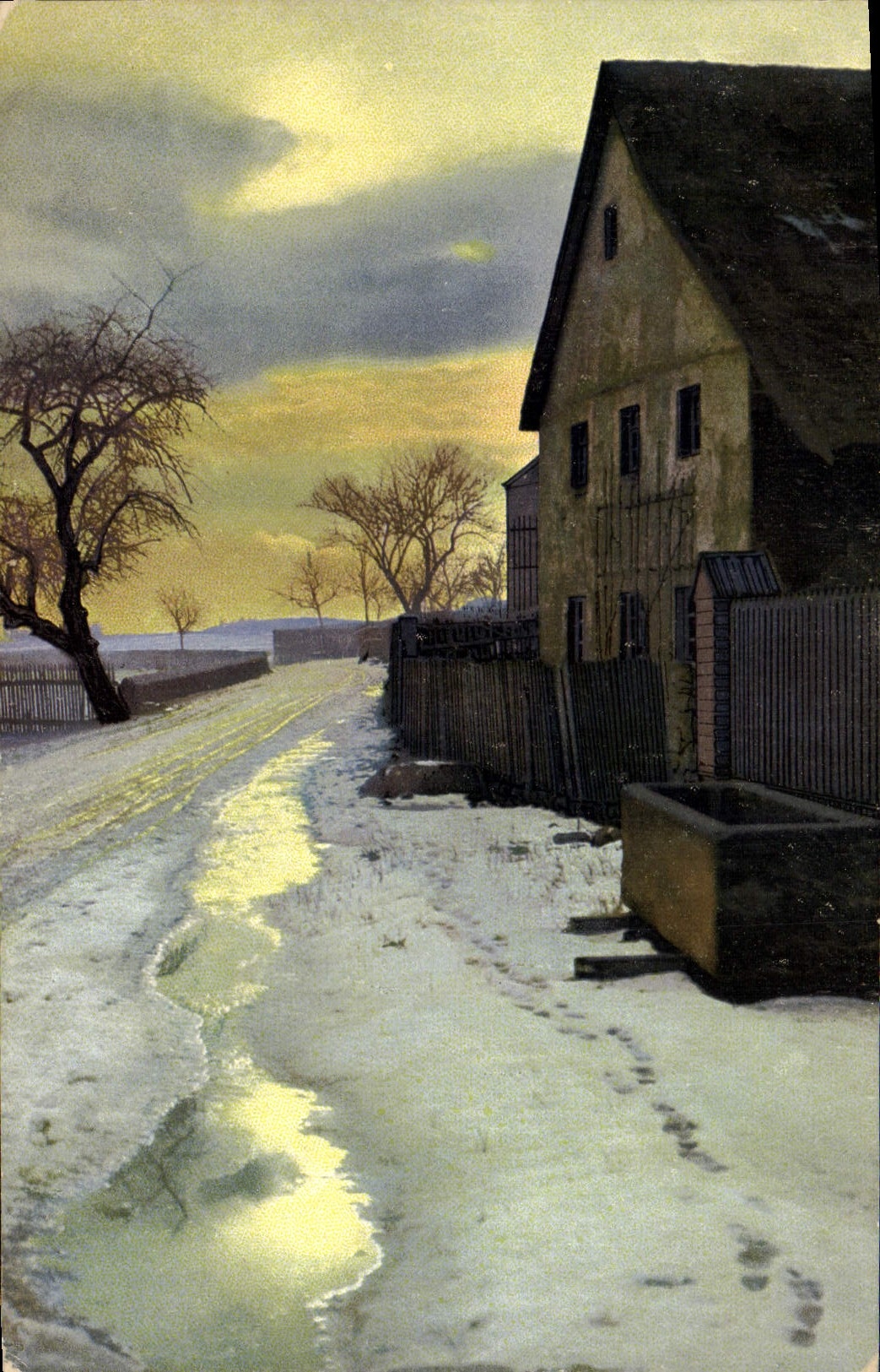 CPA Maison sous la neige 