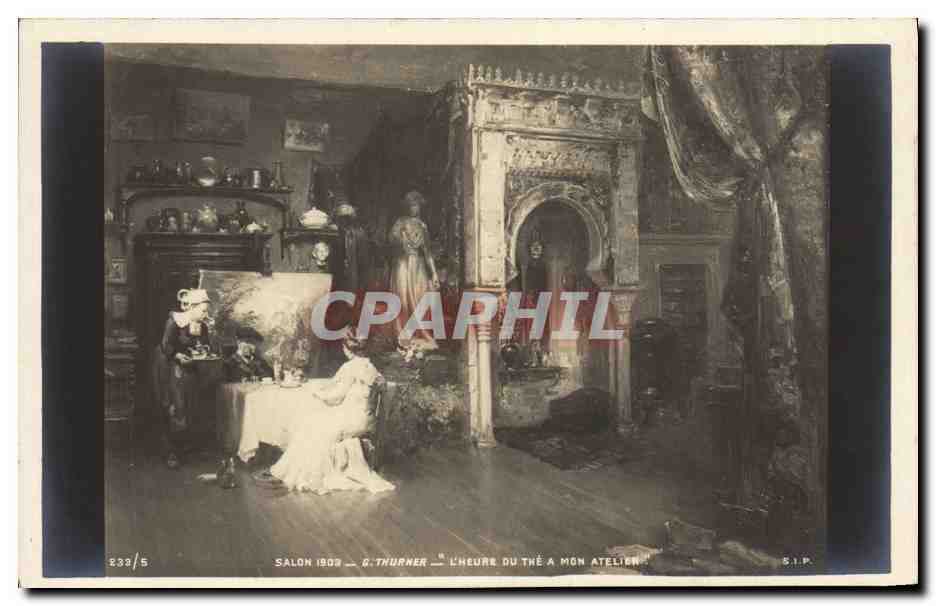CPA Salon 1903 Thurner L'heure du the a mon atelier 
