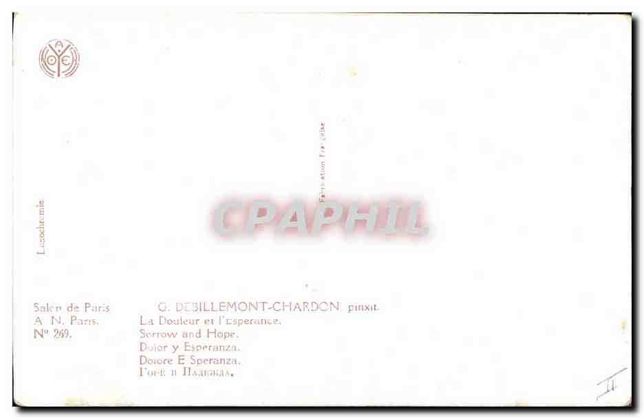 CPA Salon de Paris Debillement Chardon La douleur et l'esperance  — Verso