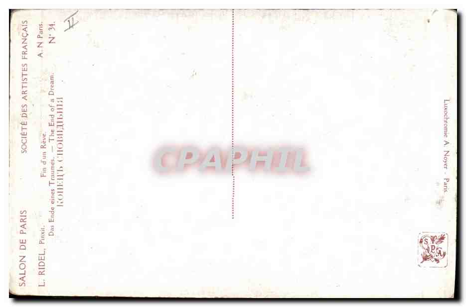 CPA Salon de Paris Ridel Fin d'un reve  — Back