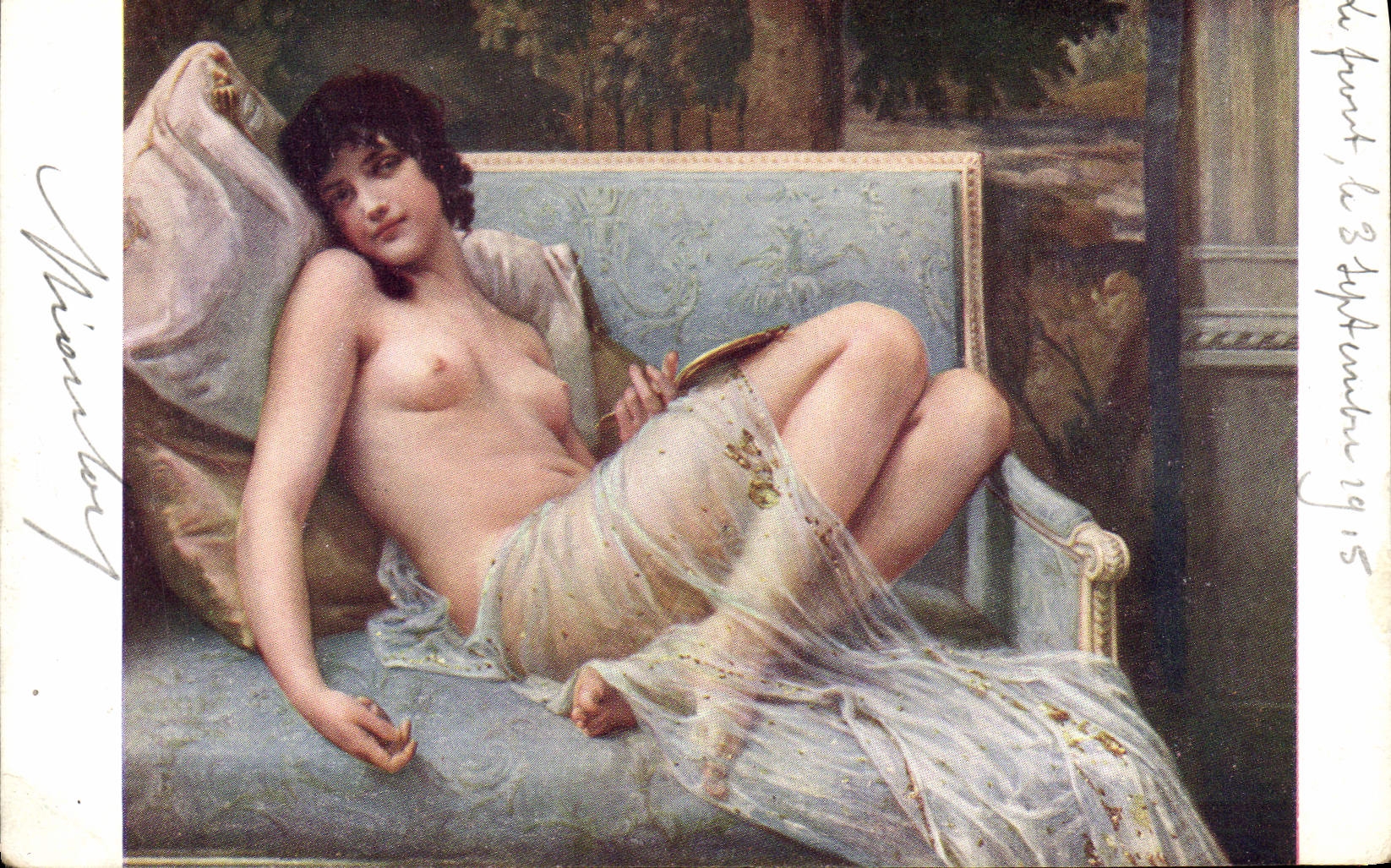 Jeune femme nue sur un canapé — œuvre de G. Seignac — Salon de Paris, N° 103