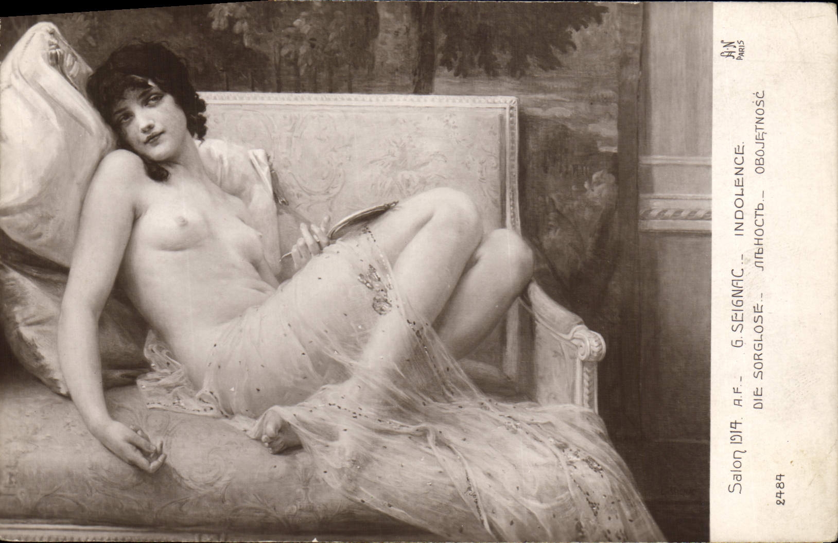 CPA Erotique Salon 1914 Seignac Indolence 