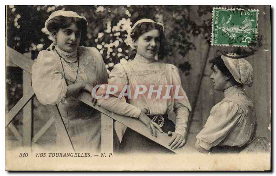 CPA Folklore Nos Tourangelles 