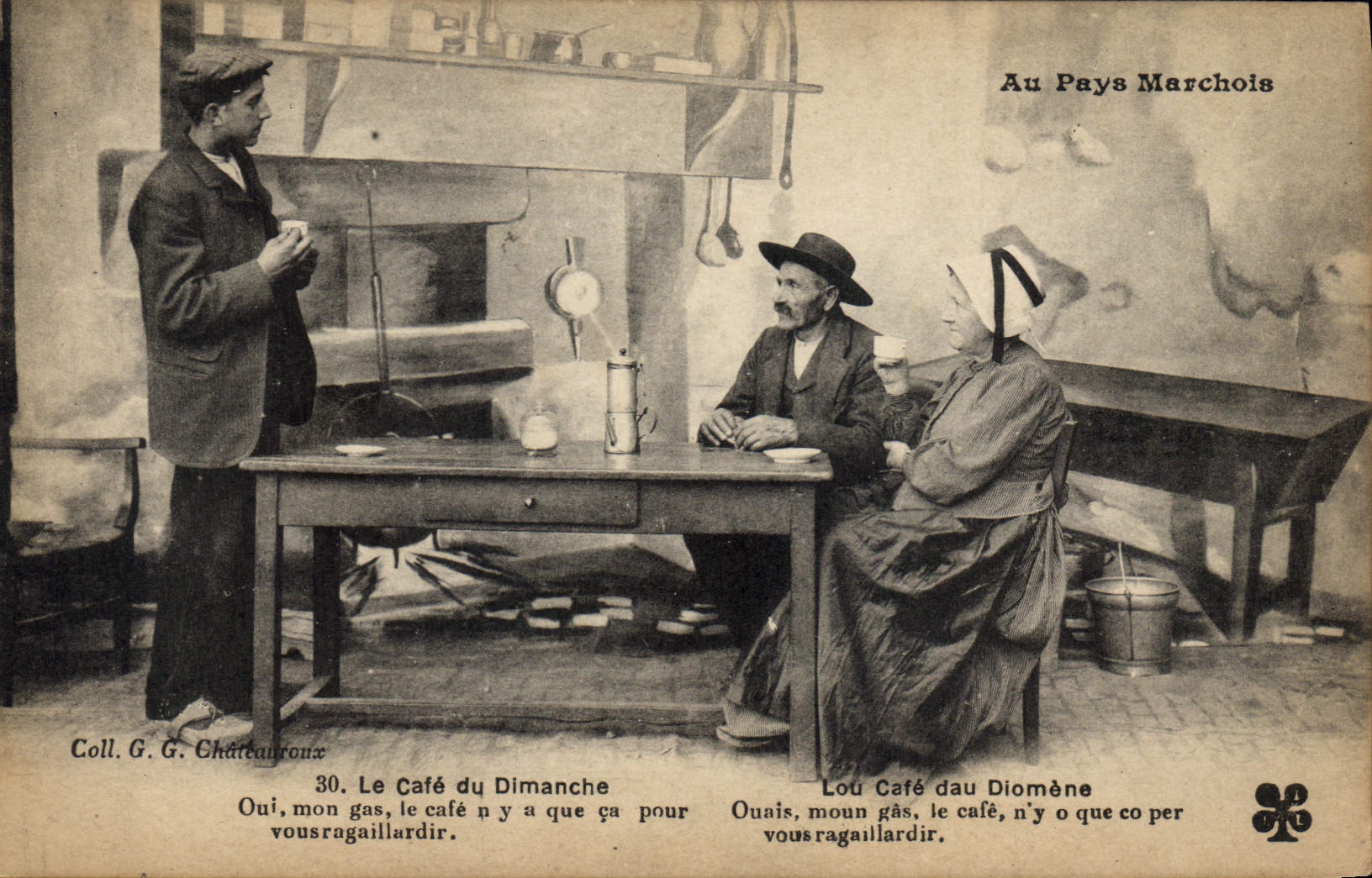 CPA Folklore Au Pays Marchois Le cafe du dimanche 