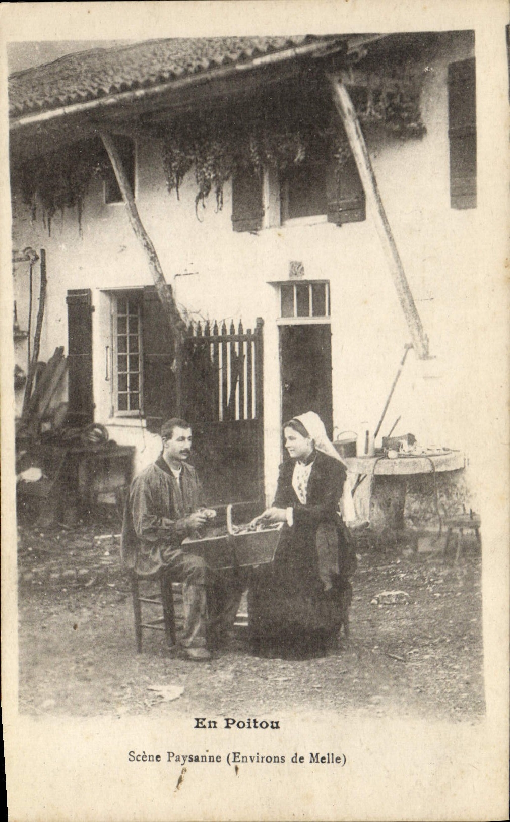 CPA Folklore En Poitou Scene paysanne Environs de Melle 