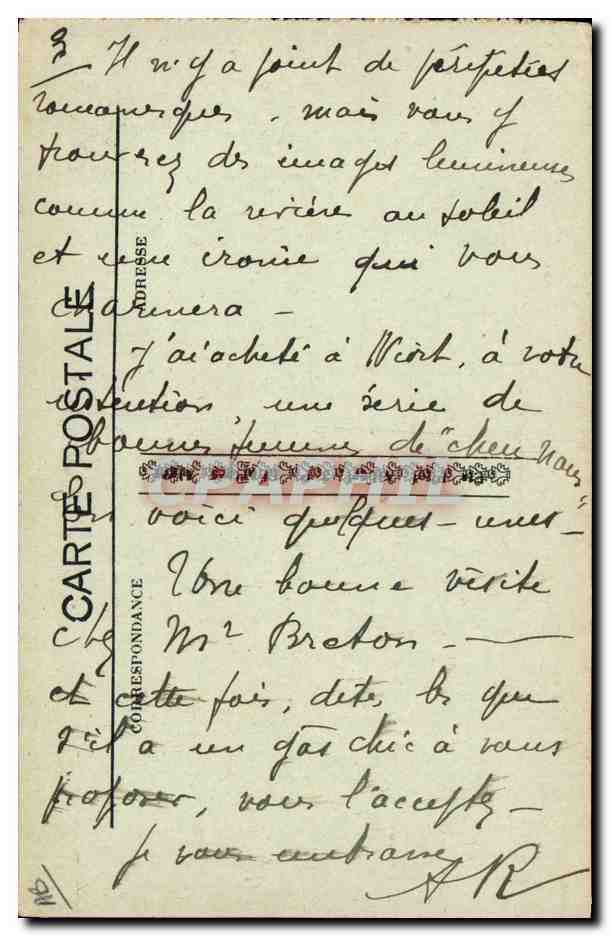 CPA Folklore Poitou Paysanne se rendant au lavoir portant son ligne sur son courge  — Verso