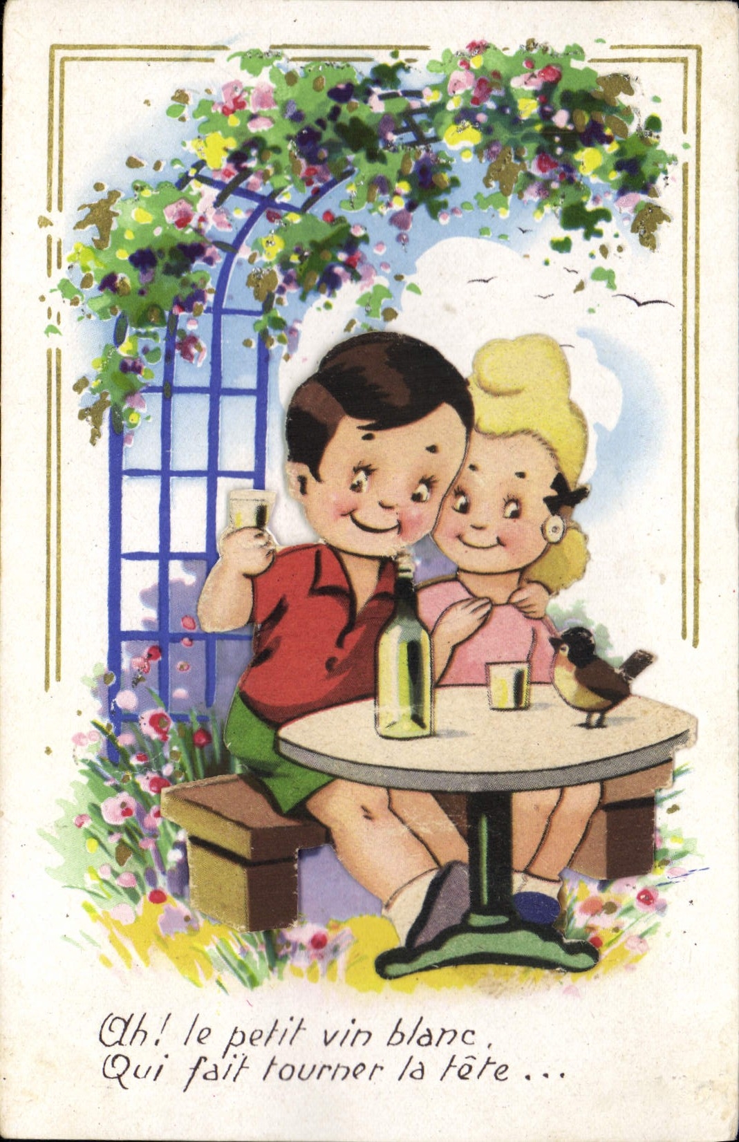 CPA Fantaisie Illustrateur Enfants Ah ! le petit vin blanc 
