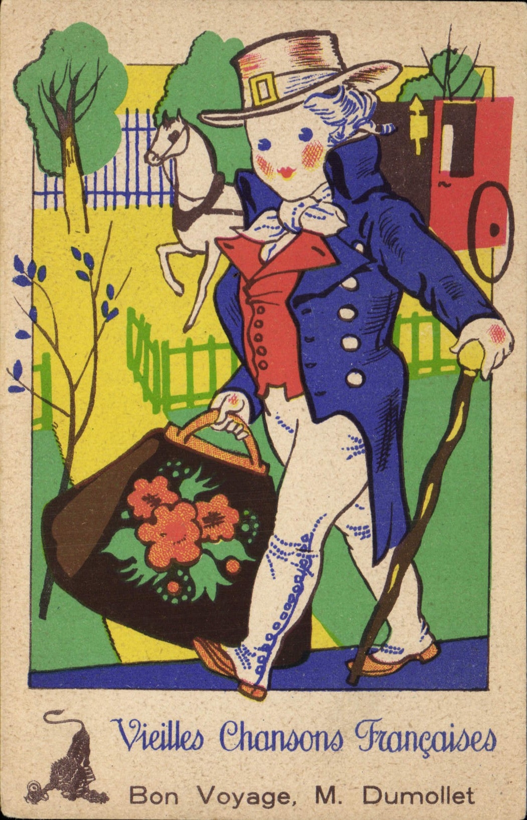 CPA Fantaisie Illustrateur Bon voyage M Dumollet 