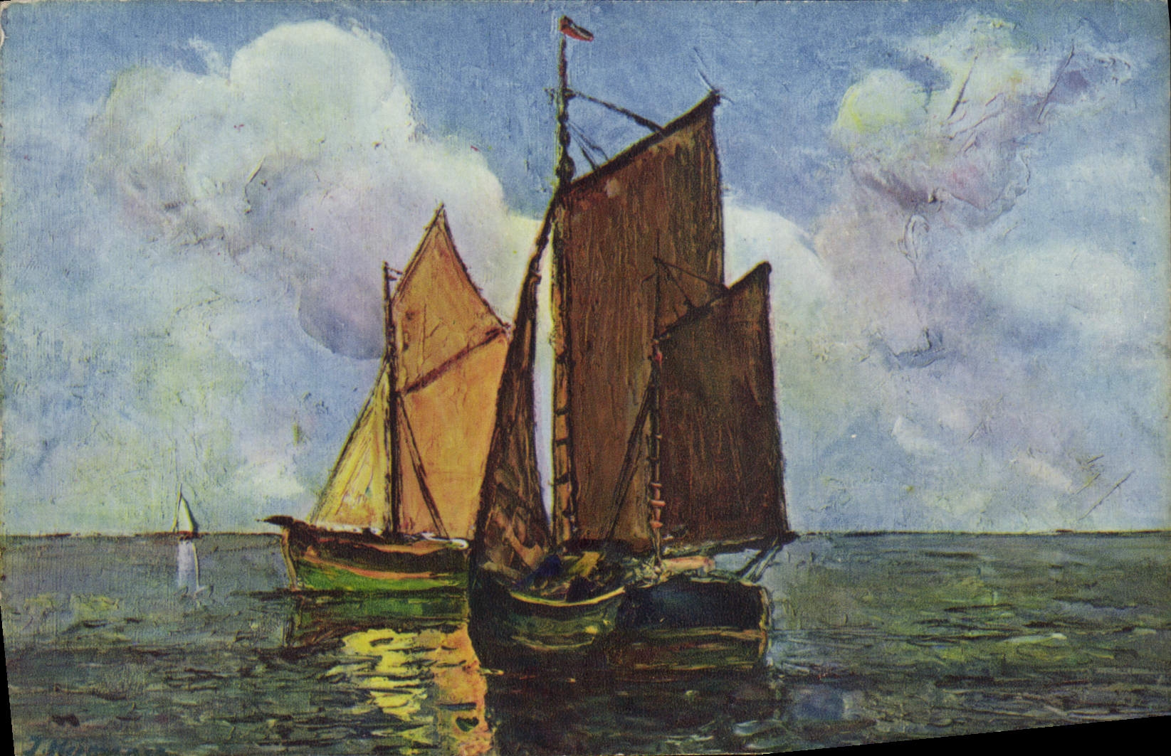 CPA Fantaisie Illustrateur Bateau 