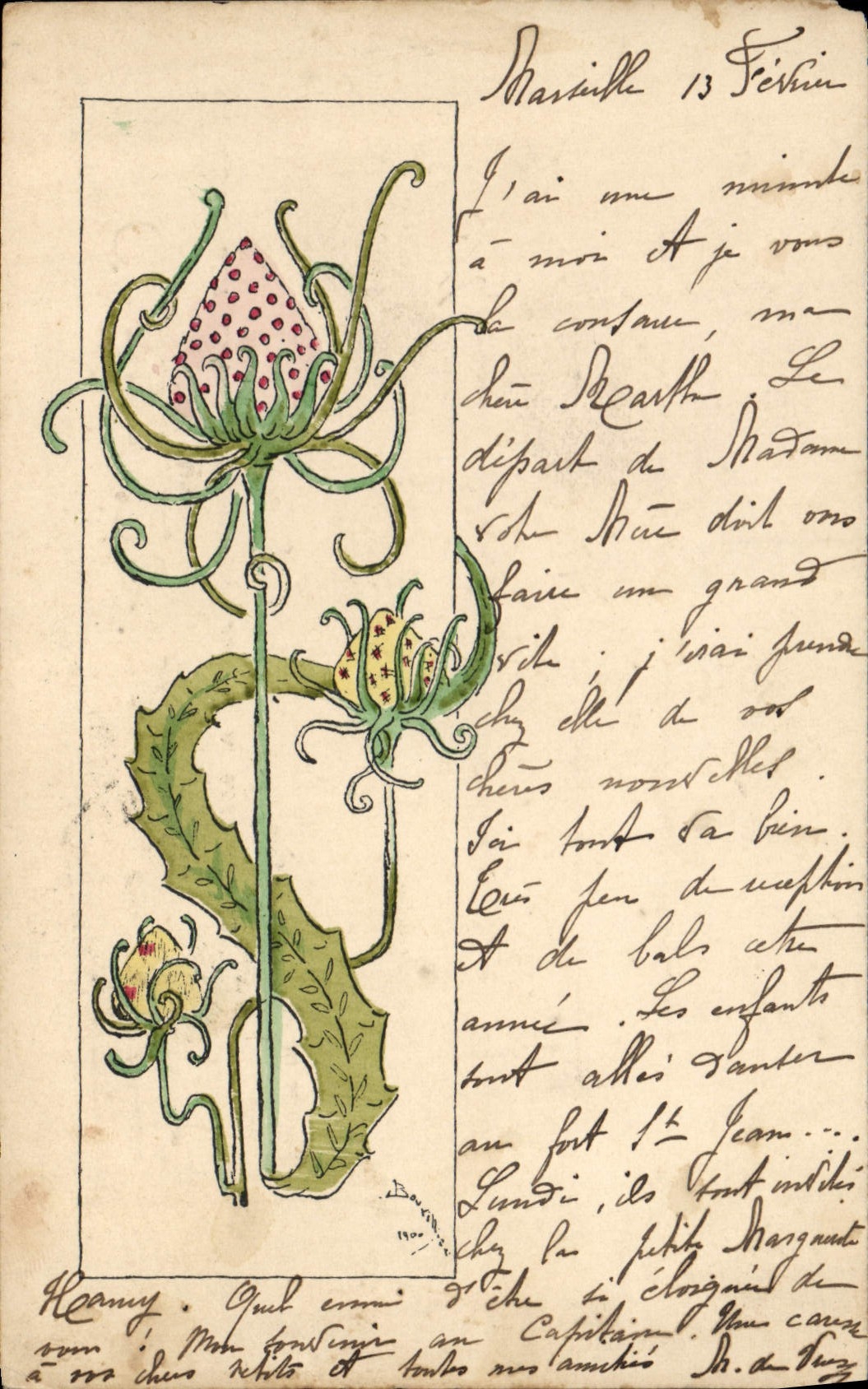 CPA Fantaisie Illustrateur Fleurs 