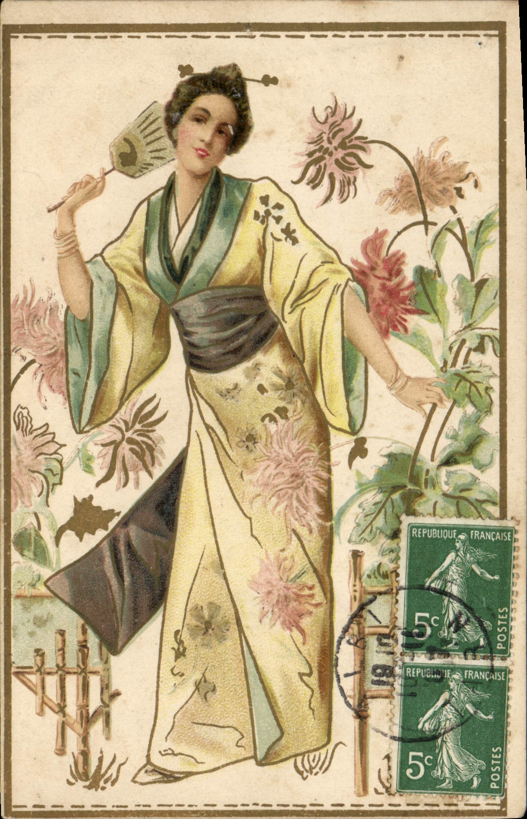 CPA Fantaisie Illustrateur Femme Japon Nippon 
