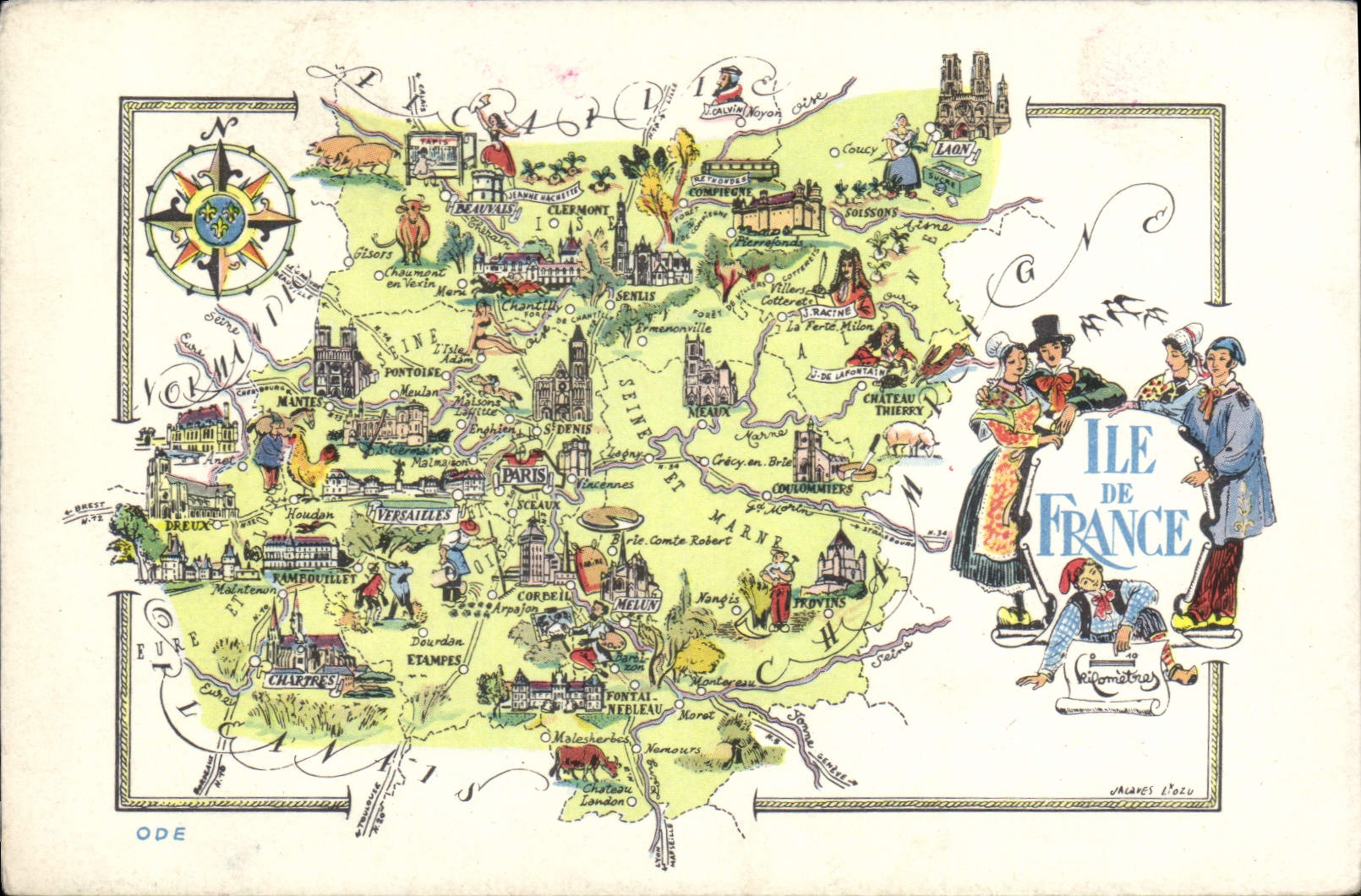 CPA Fantaisie Illustrateur Ile de France 