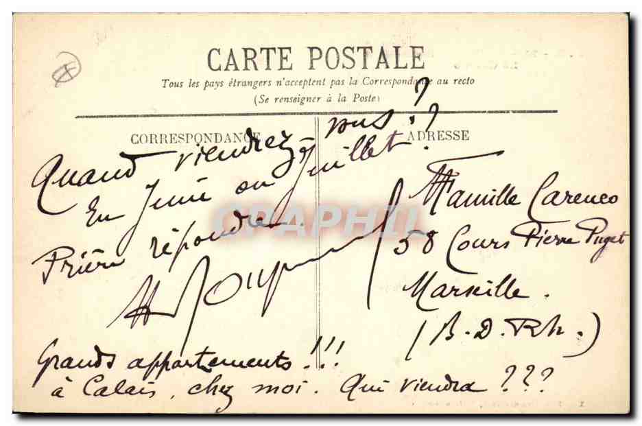 CPA Casino Boulogne sur mer Lions — Verso