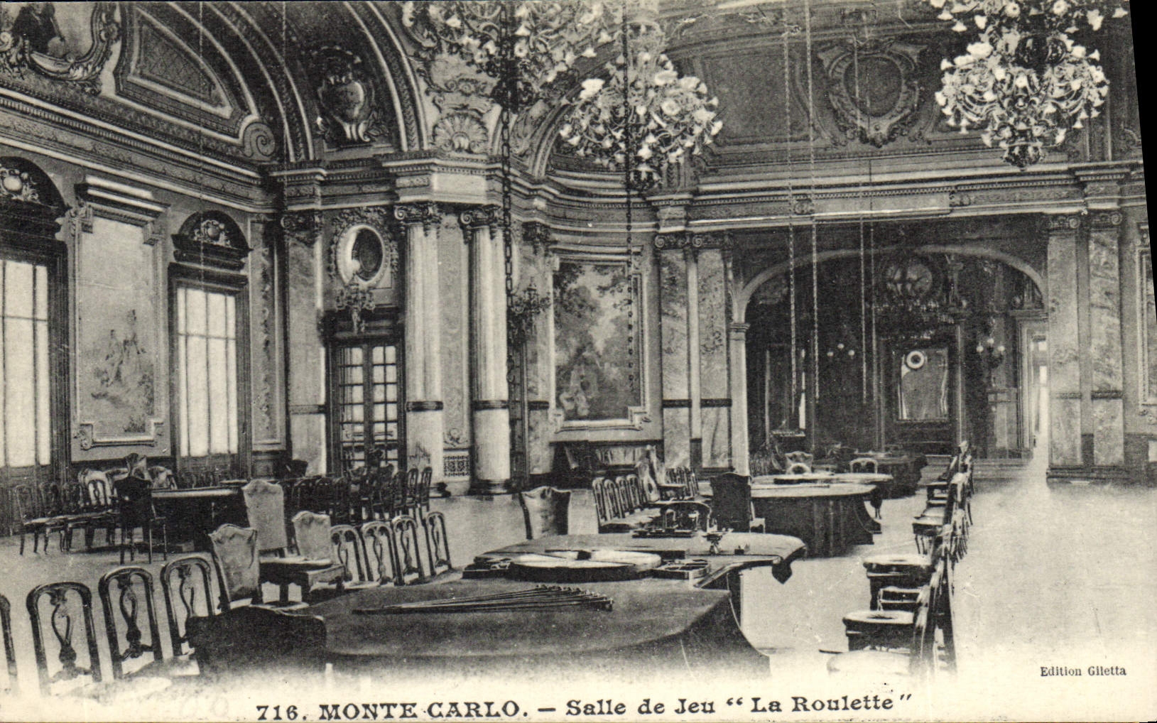 CPA Casino Monte Carlo Salle de jeu La roulette 