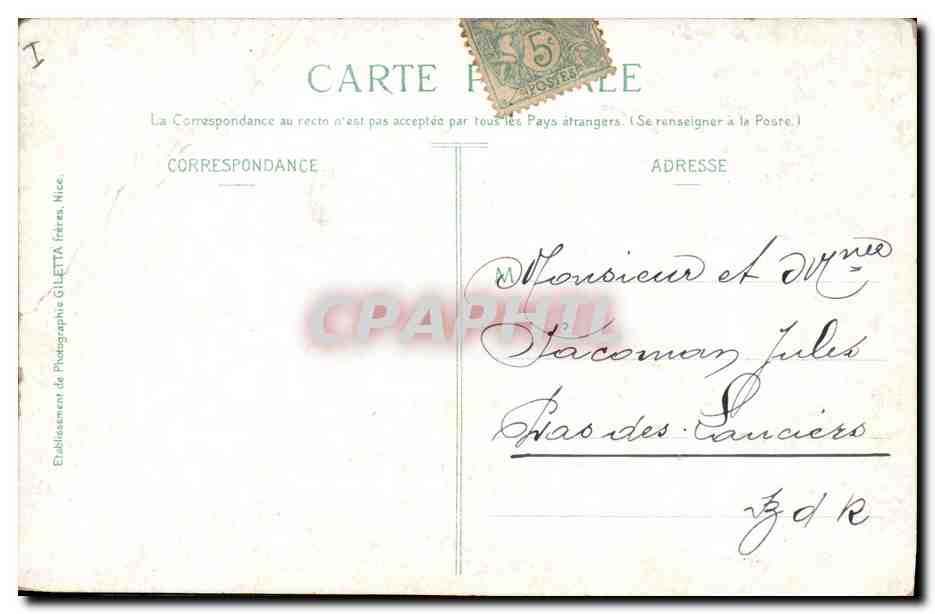 CPA Casino Monte Carlo Salle de Trente Quarante — Rückseite