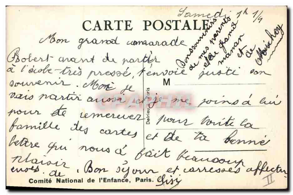 CPA Fantaisie Illustrateur Enfants Beatrice Mallet Grandes vacances  — Rückseite
