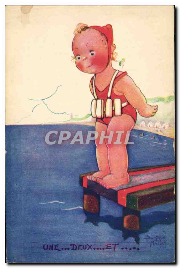 CPA Fantaisie Illustrateur Enfants Beatrice Mallet Une deux et 