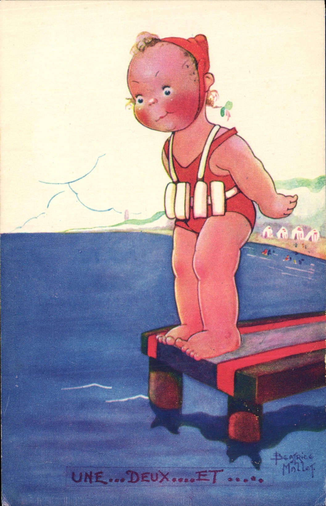 CPA Fantaisie Illustrateur Enfants Beatrice Mallet Une deux et 
