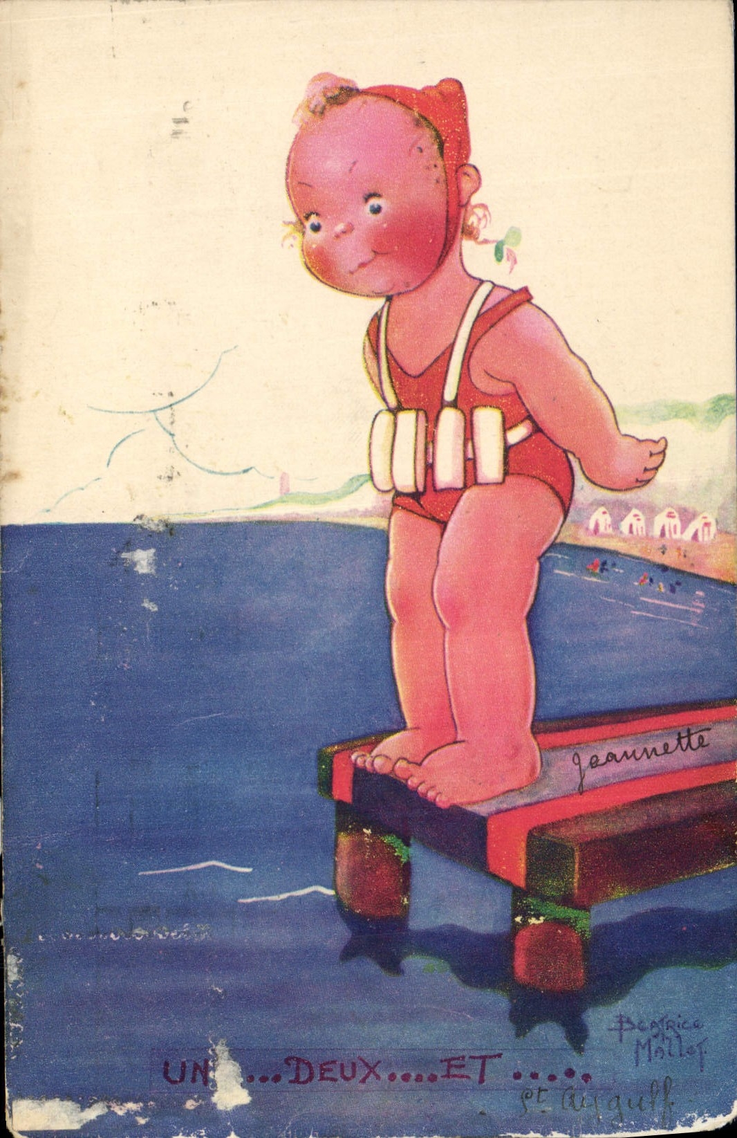CPA Fantaisie Illustrateur Enfants Beatrice Mallet Une deux et 