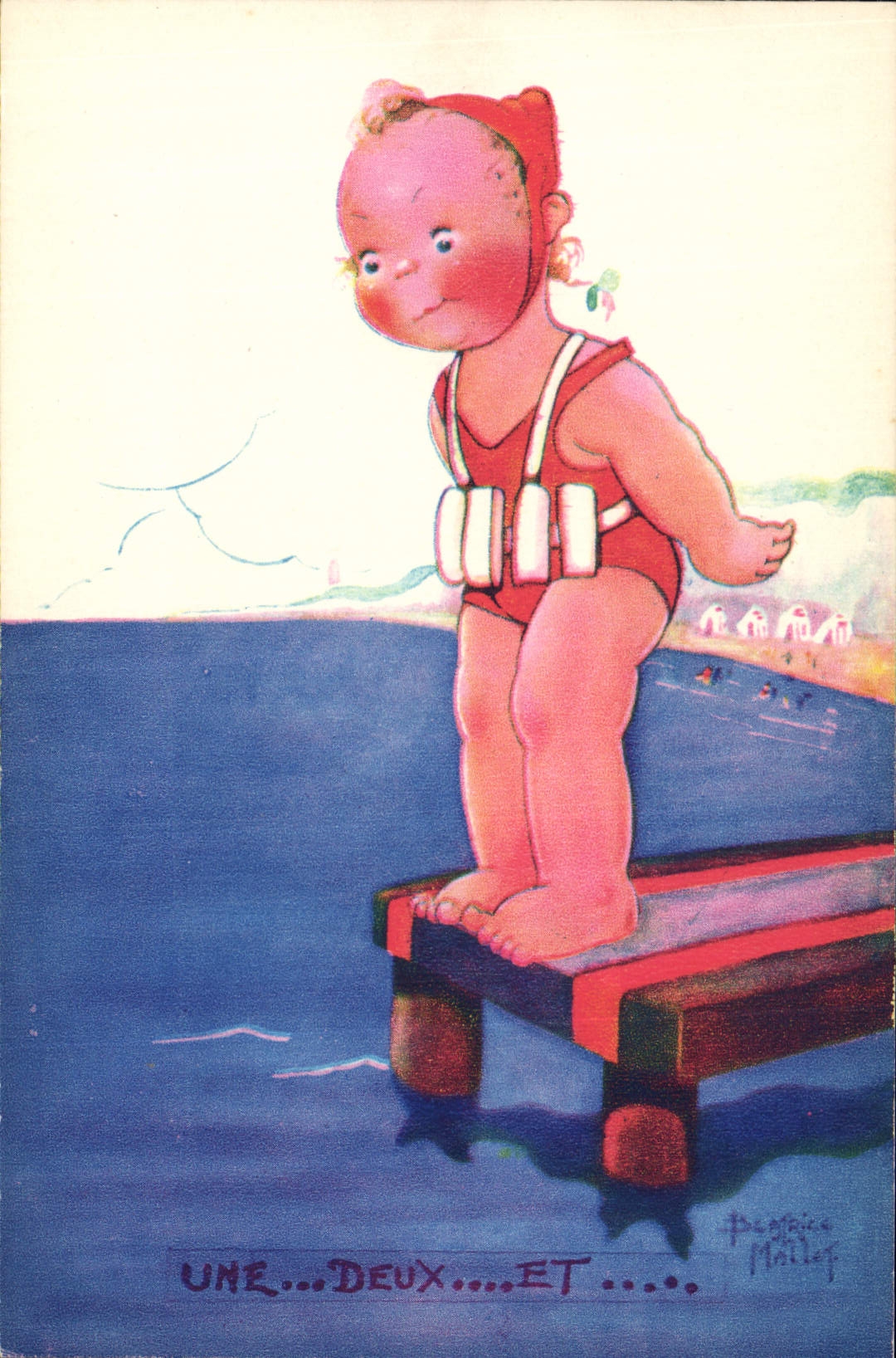 CPA Fantaisie Illustrateur Enfants Beatrice Mallet Une deux et 