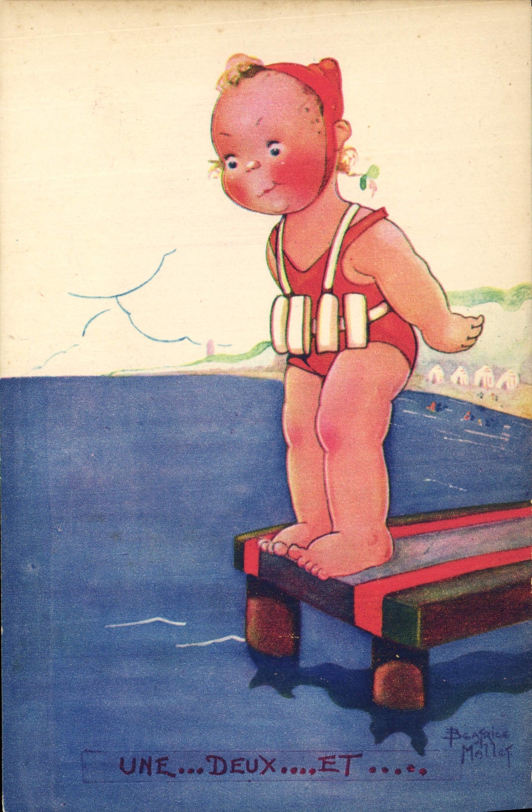 CPA Fantaisie Illustrateur Enfants Beatrice Mallet Une deux et 