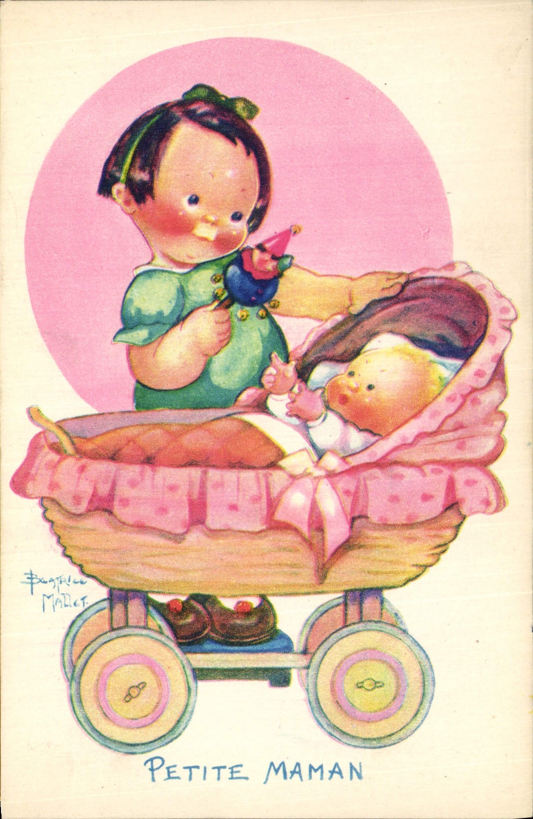 CPA Fantaisie Illustrateur Enfants Beatrice Mallet Petite maman 