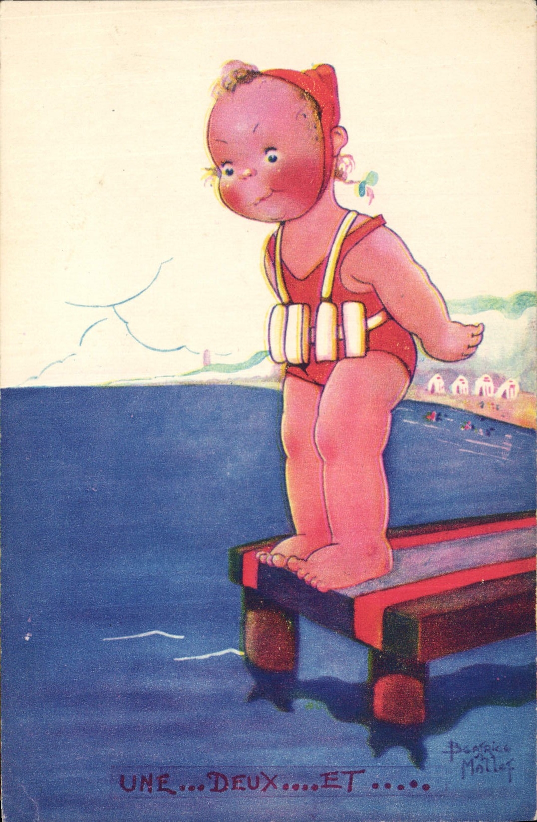CPA Fantaisie Illustrateur Enfants Beatrice Mallet Une deux et 