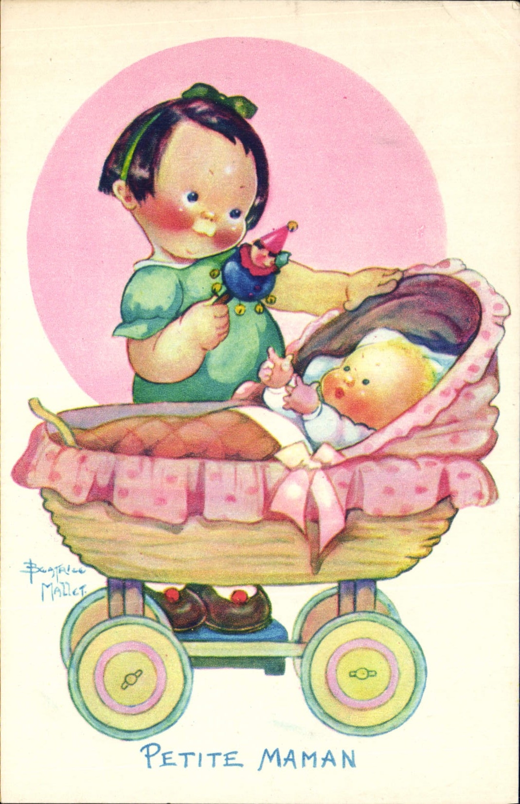 CPA Fantaisie Illustrateur Enfants Beatrice Mallet Petite maman 