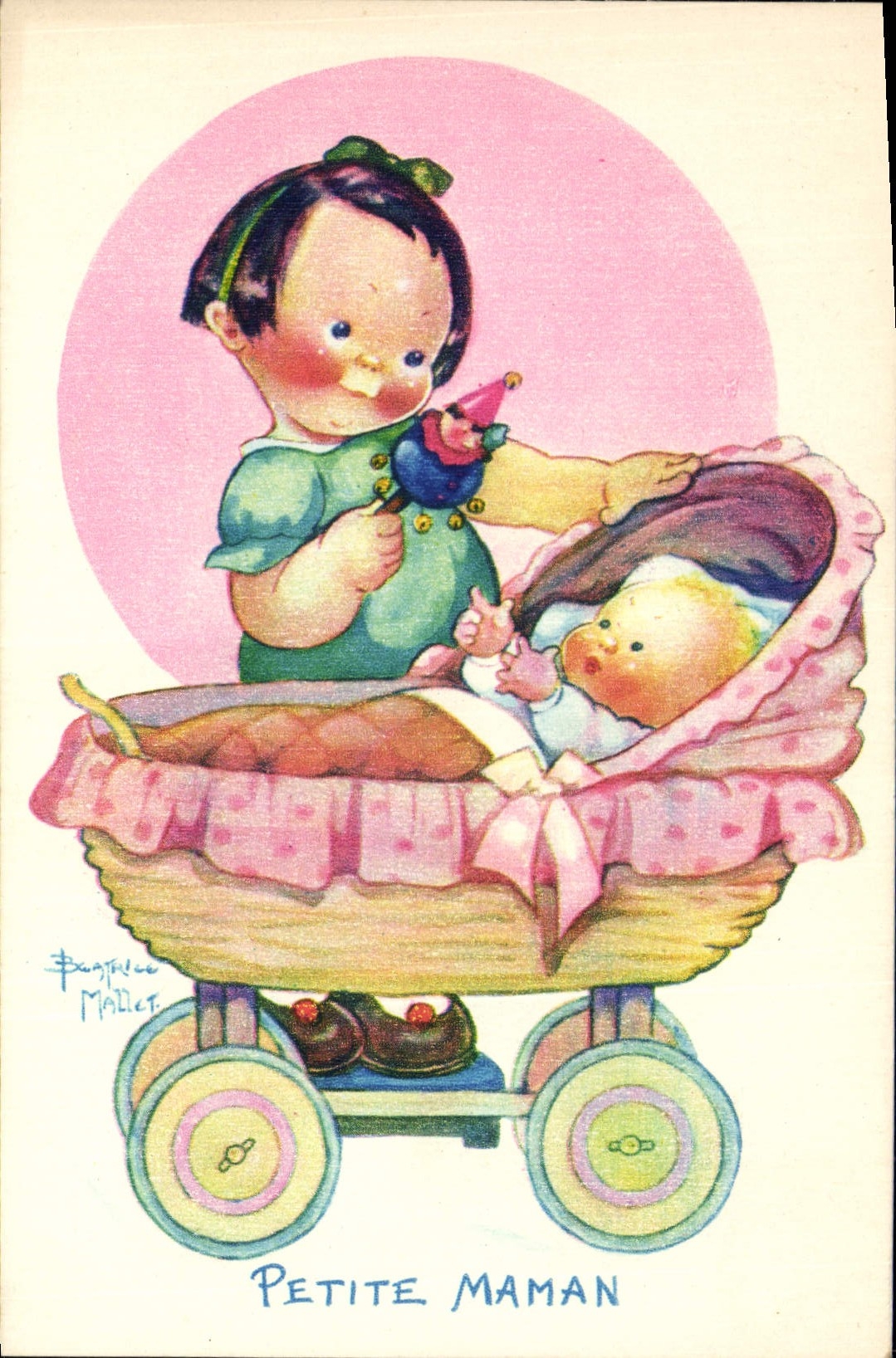 CPA Fantaisie Illustrateur Enfants Beatrice Mallet Petite maman 