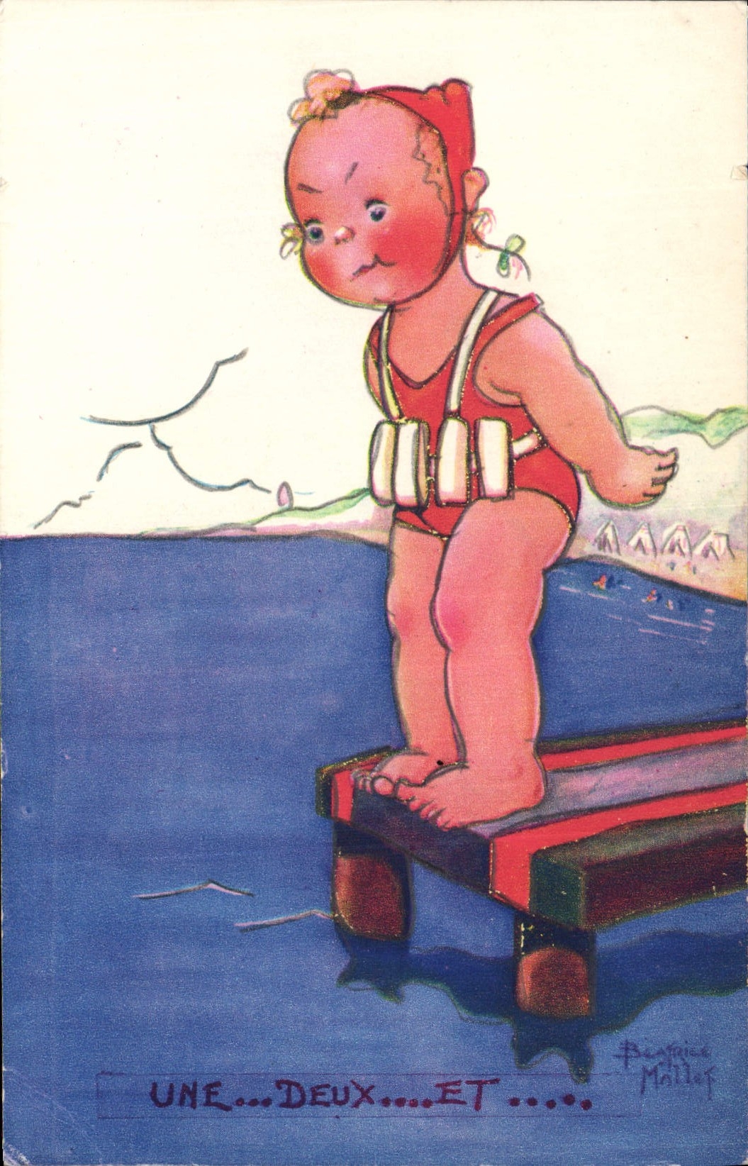 CPA Fantaisie Illustrateur Enfants Beatrice Mallet Une deux et 