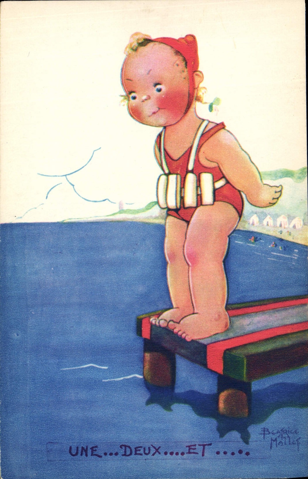 CPA Fantaisie Illustrateur Enfants Beatrice Mallet Une deux et 