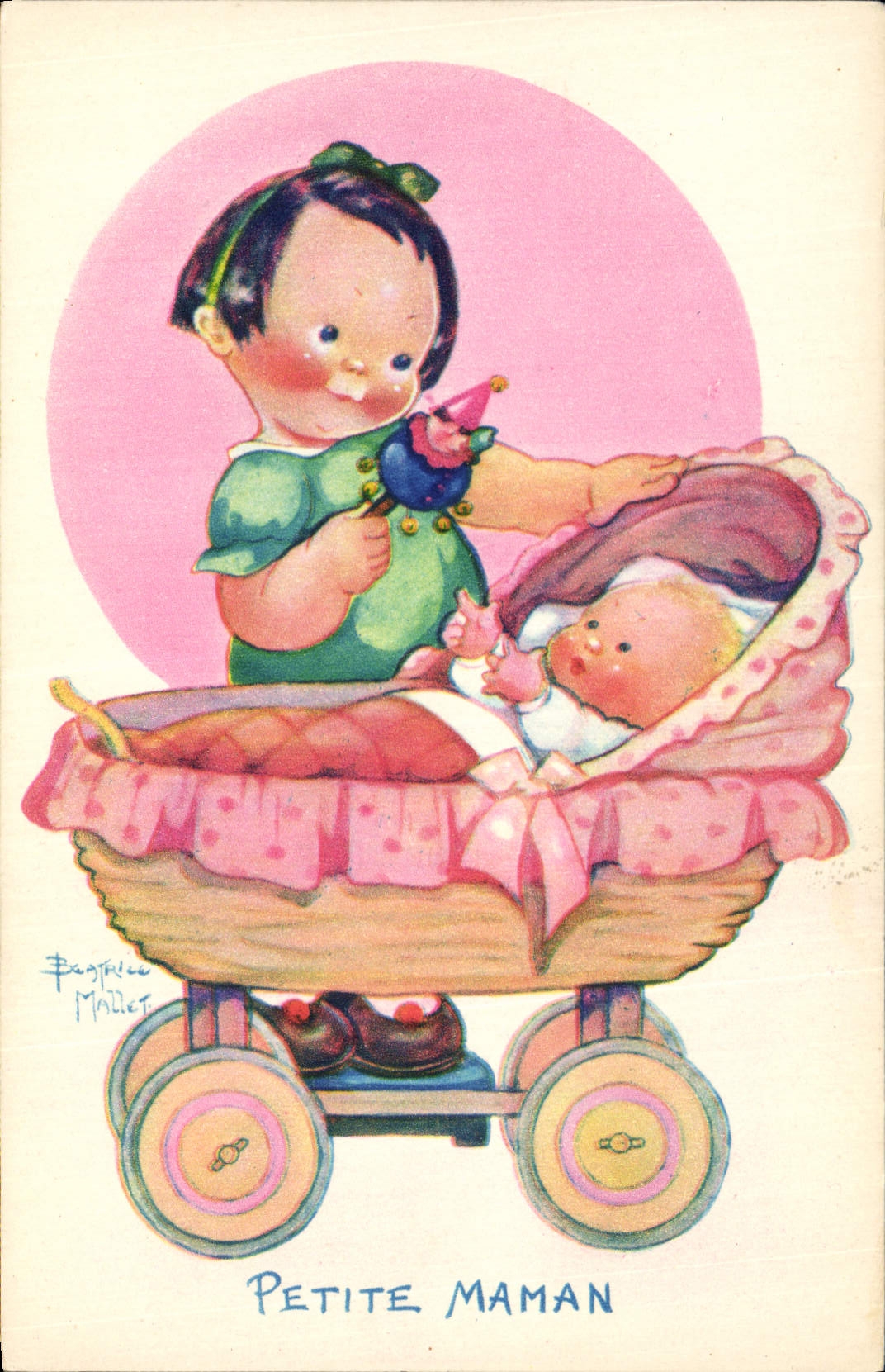 CPA Fantaisie Illustrateur Enfants Beatrice Mallet Petite maman 