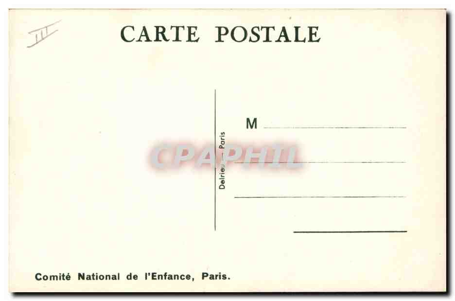 Deux enfants avec bagages — Grande Vacances ! — Delrieu, n° III — Rückseite