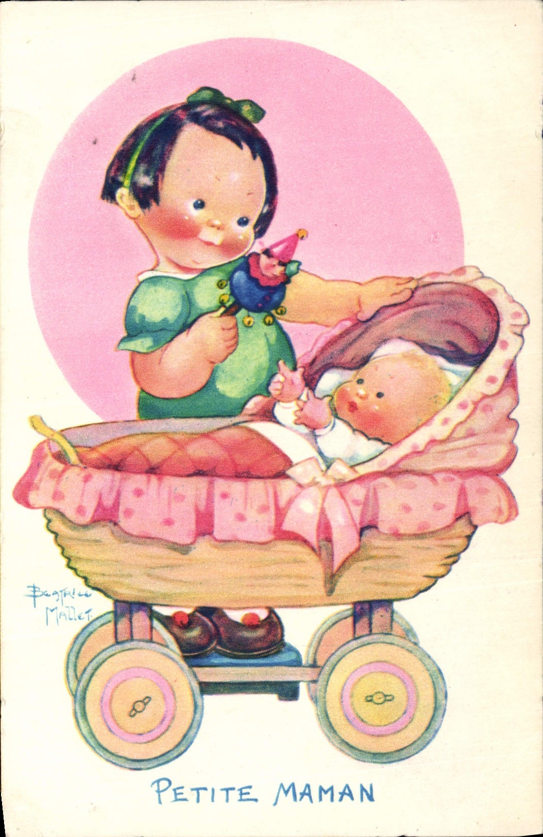 CPA Fantaisie Illustrateur Enfants Beatrice Mallet Petite maman 