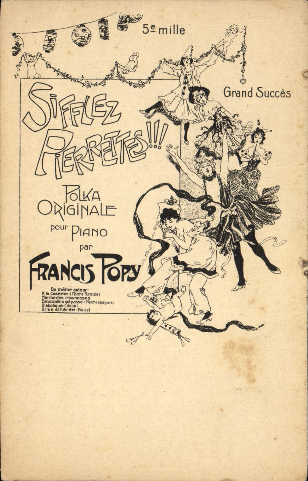 CPA Sifflez Pierrettes Polka originale pour piano Francis Popy 