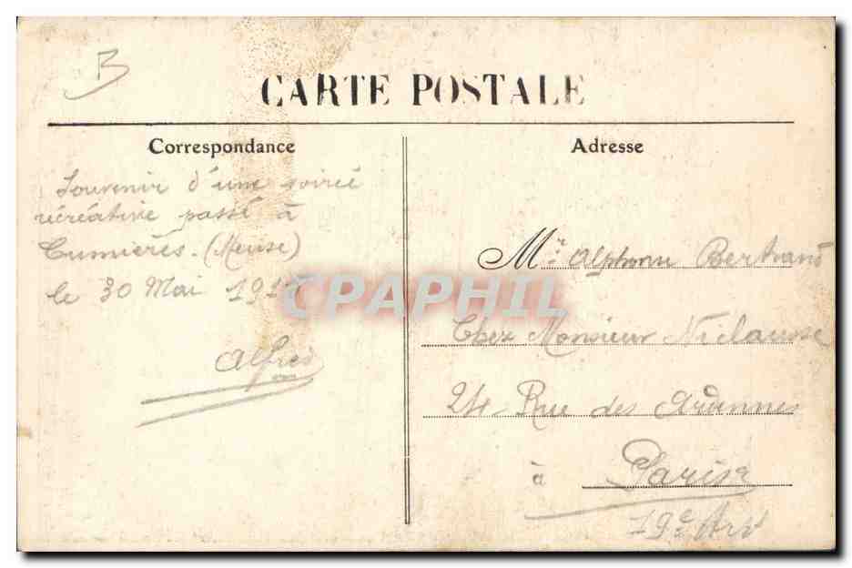 CPA Pacary Aimable Recordman du monde Dechirage de cartes Lille  — Rückseite