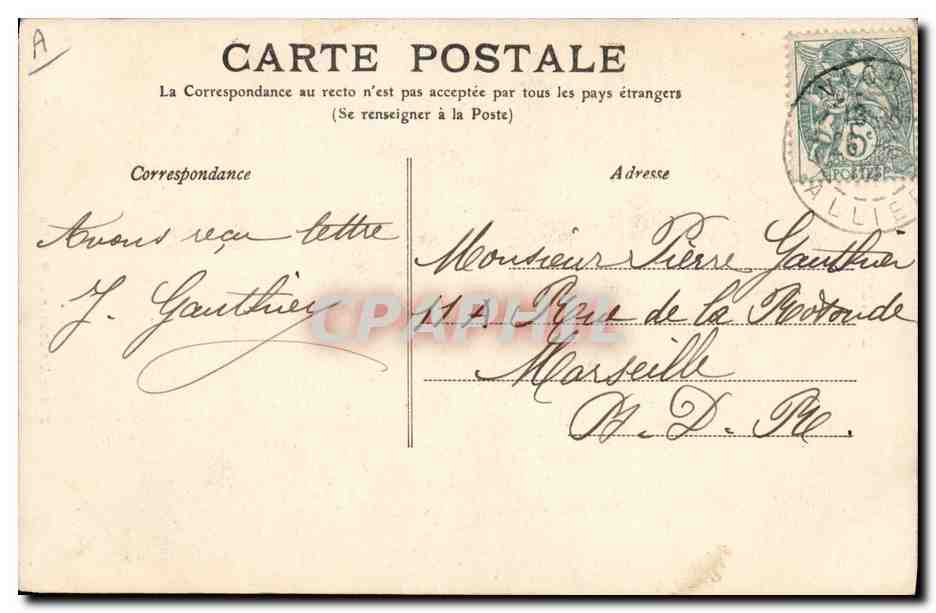 Un Joueur de Musette — L'Auvergne — M.T. n°296 — Verso