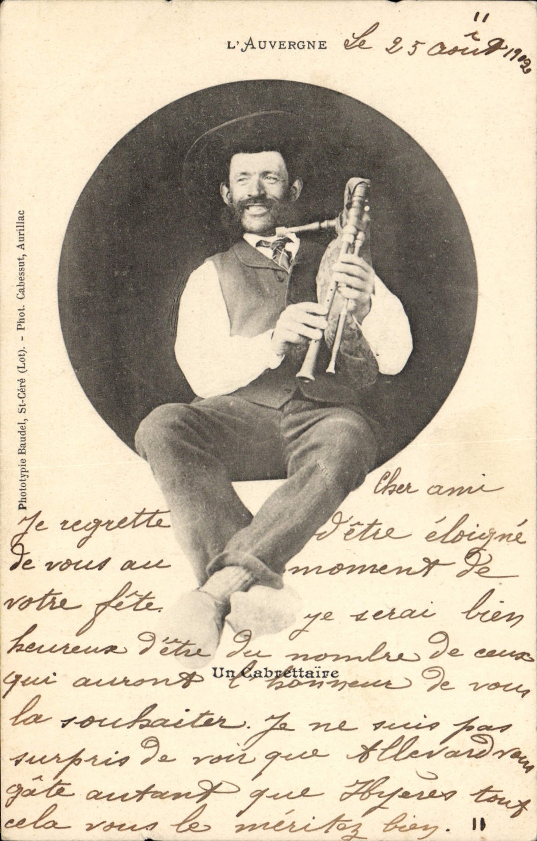 CPA Folklore Un Cabrettaire