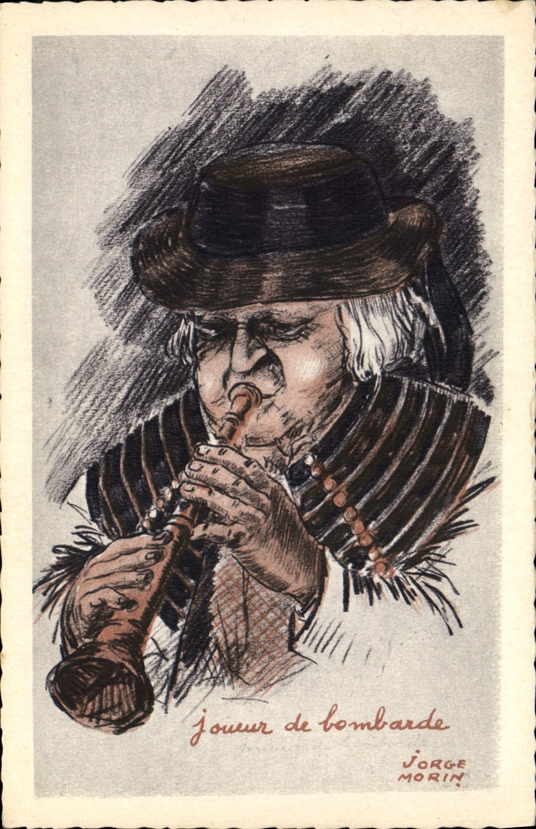 Joueur de bombarde — JORGE MORIN — A. DELANQUE, NANTES