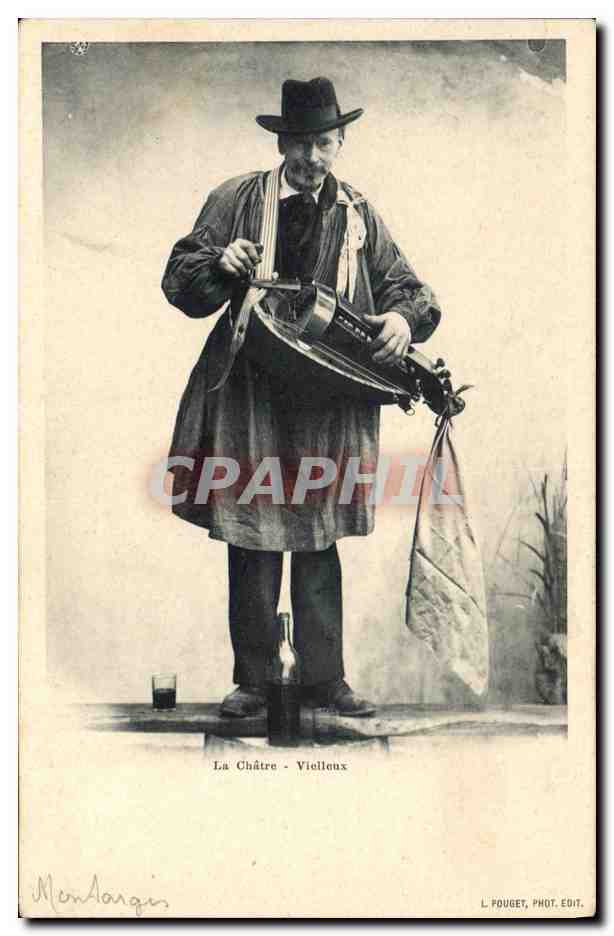 La Châtre - Vieilleux — musicien avec mandoline — L. Pouget, Phot. Edit.