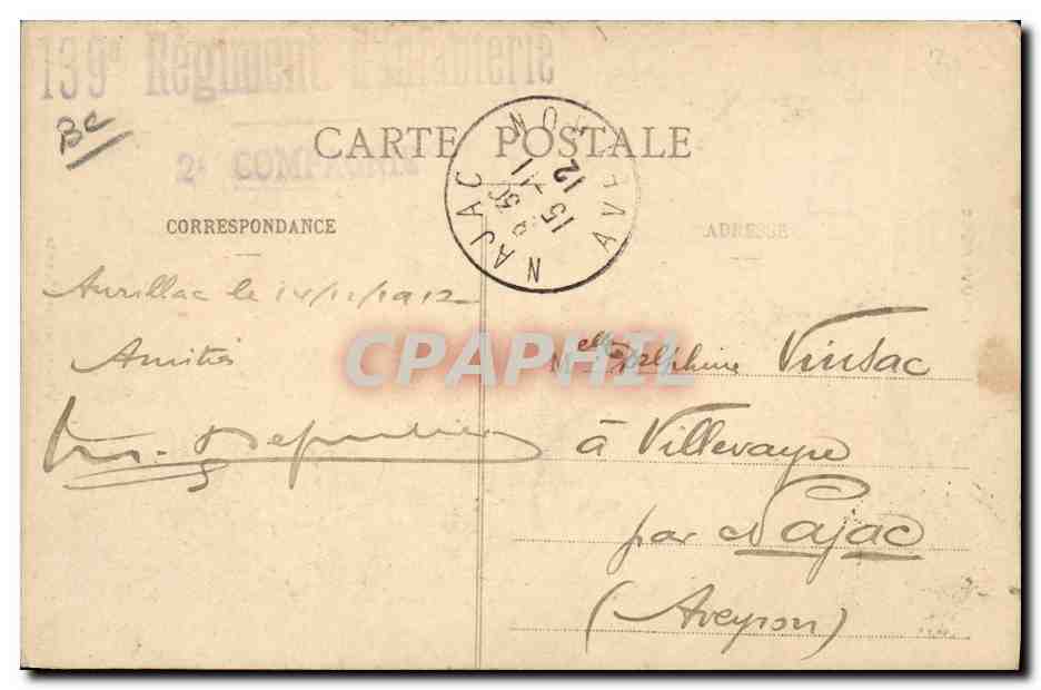Un Joueur de Musette — L'Auvergne — Éditeur L'Auvergne, n° 296 — Verso