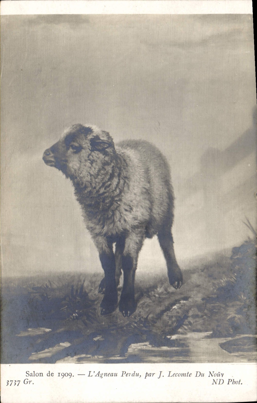 CPA Salon de 1909 L'agneau perdu Lecomte du nouy 
