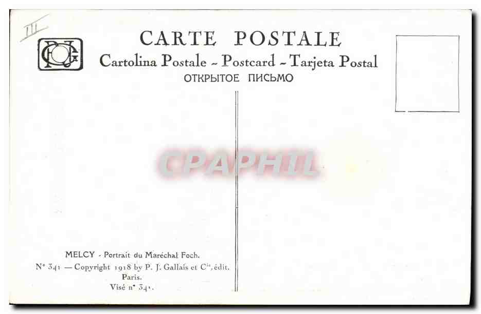 CPA Militaria Marechal Foch  — Verso