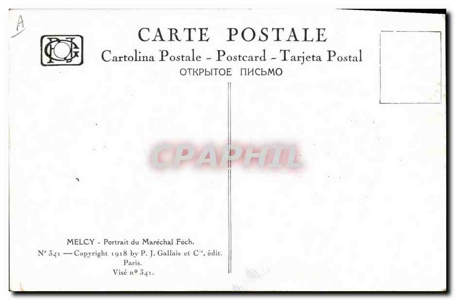 CPA Militaria Marechal Foch  — Verso