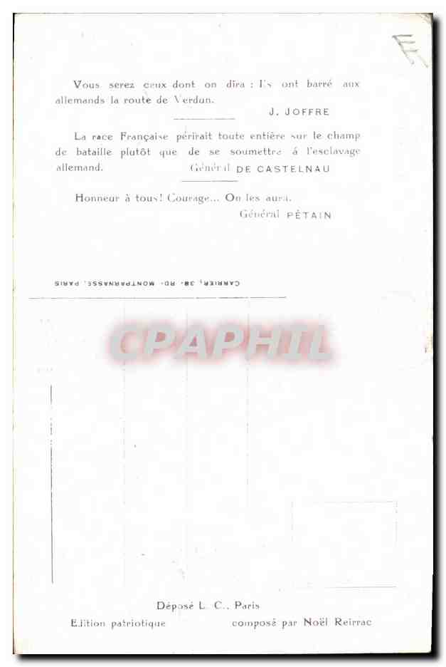 CPA Militaria On les aura ! Plus que jamais Confiance  — Verso