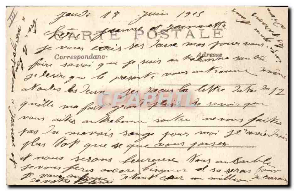 CPA Militaria M Millerand Ministre de la guerre et le general Joffre visitent le front  — Verso