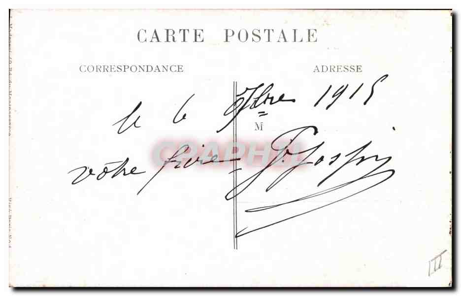 CPA Militaria Notre Joffre  — Verso