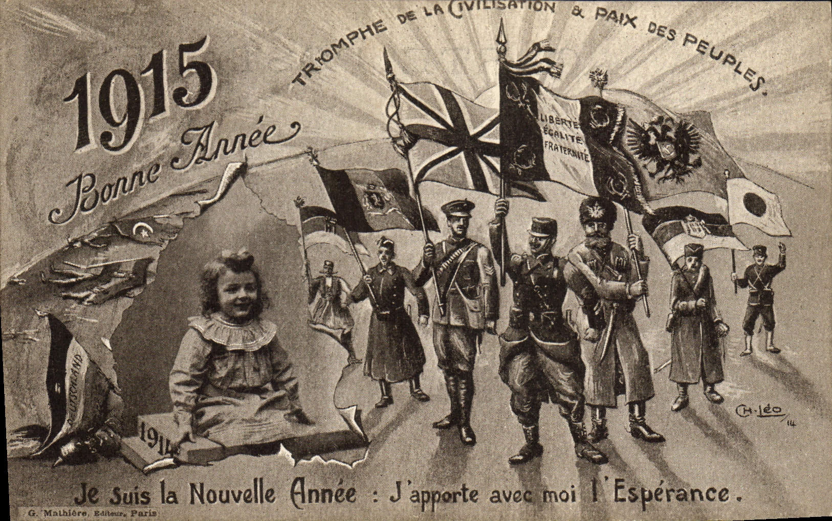 CPA Militaria 1915 Enfant